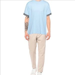 Burberry Man Sky Blue Logo T-shirt Size Large